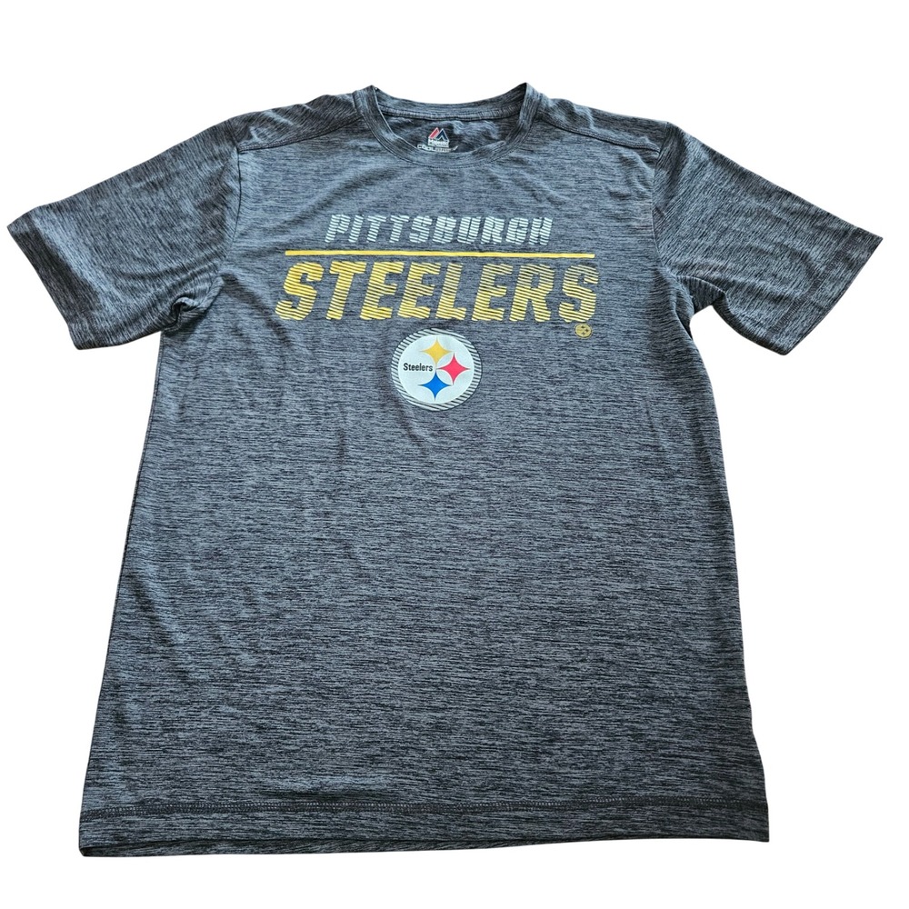Majestic Pittsburgh Steelers Cool Base Shirt Mens Medium Gray Heather NFL Tee